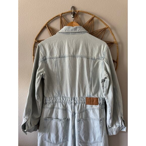 H&M &denim Light Wash Long Sleeve Denim Maxi/Midi Button Shirt Dress MEDIUM - Picture 7 of 9